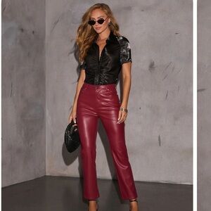 VICI Black Button Down Shinny Top Size Small NWT